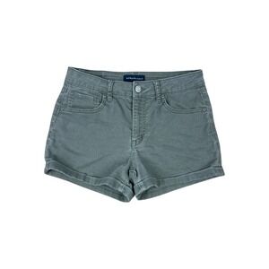 Aeropostale High Waisted Midi Shorts Olive Green Denim Cuffed‎ Women's Size 8
